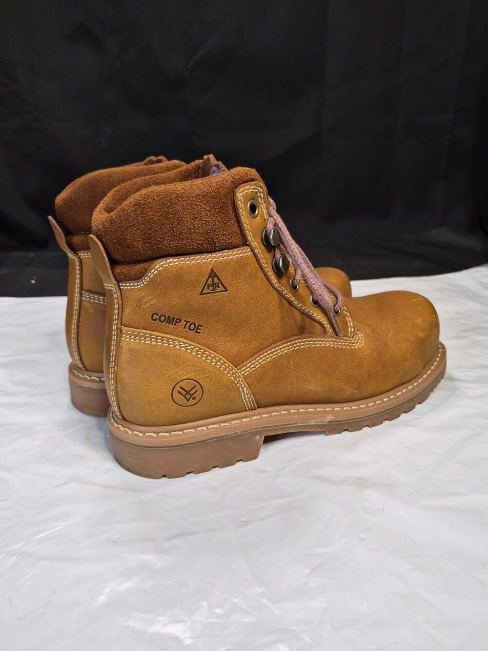 HAWX Women’s Boots Composite Toe Work Boot Brown Leather size 7.5B Worn 3 Times